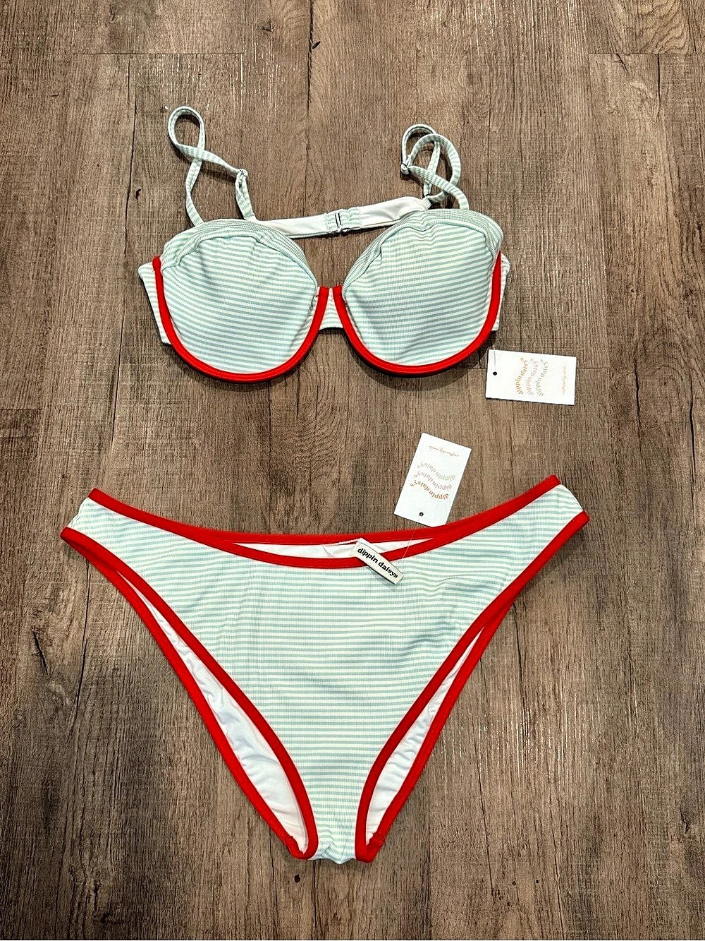 Anthropology Dippin Daisys Striped Bikini Set NWT - Size 2X